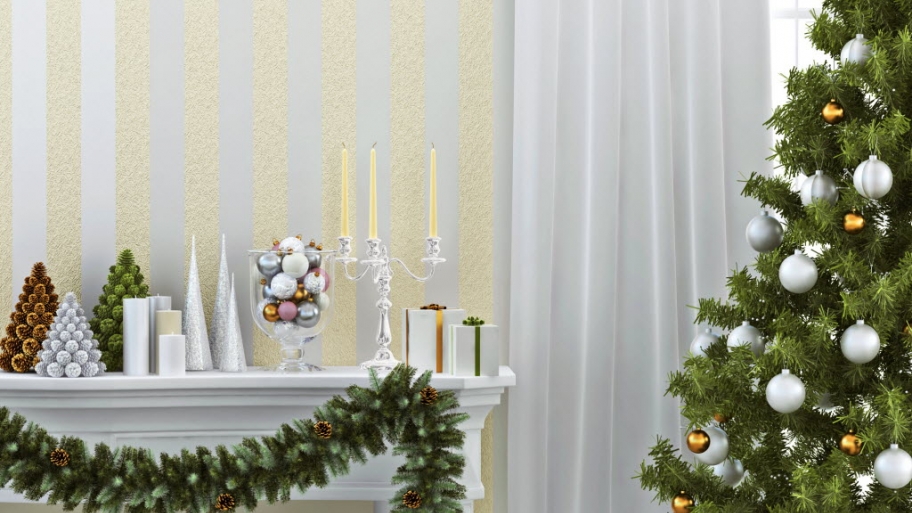 decorated mantel